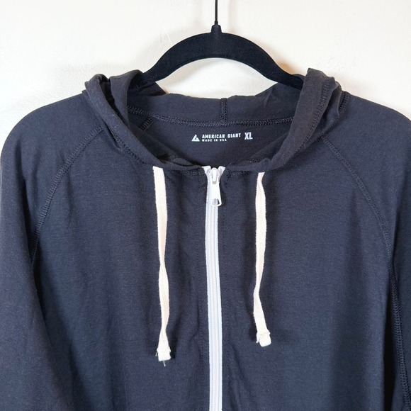 American Giant Men's Lightweight Full Zip Hoodie Men XL Black Athleisure NWOT - Picture 6 of 9